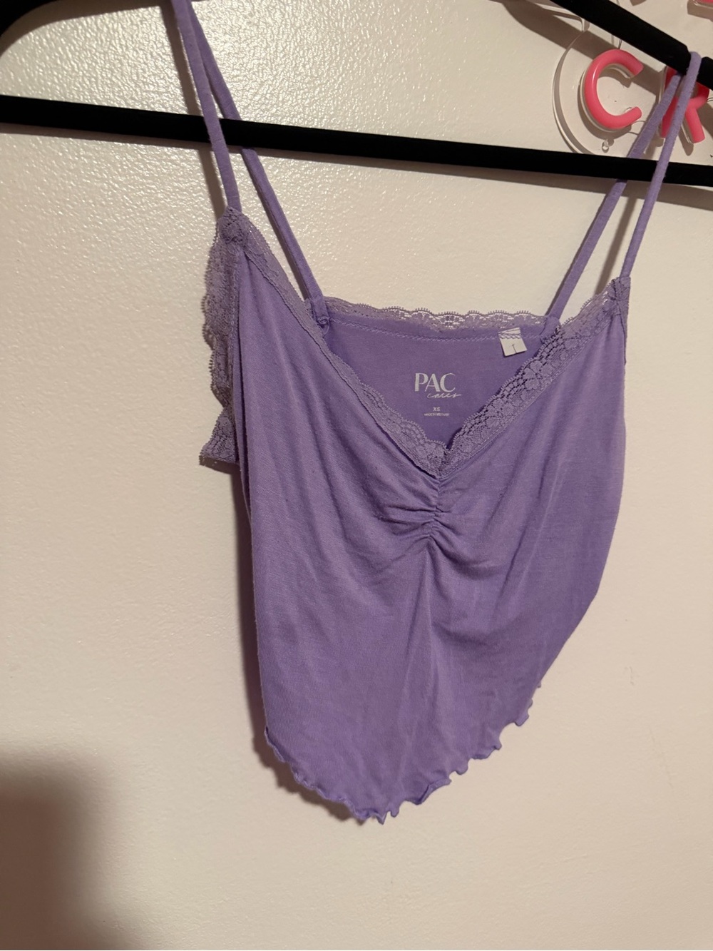 PAC Lilac Lace-Trim Camisole Tank